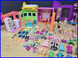 VTG Polly Pocket Folding House Boutique Playset Figures Accessories LOT Mattel