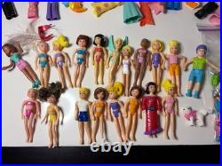VTG Polly Pocket Lot Dolls Accessories Clothes. 19 Dolls & 100's Of Accessories