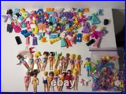 VTG Polly Pocket Lot Dolls Accessories Clothes. 19 Dolls & 100's Of Accessories