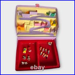 Vintage 1989 Polly Pocket Lavender Jewel Case Play-set With Figures Cars Animals