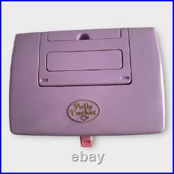 Vintage 1989 Polly Pocket Lavender Jewel Case Play-set With Figures Cars Animals