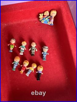 Vintage 1989 Polly Pocket Lavender Jewel Case Play-set With Figures Cars Animals