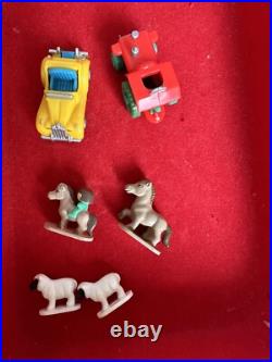 Vintage 1989 Polly Pocket Lavender Jewel Case Play-set With Figures Cars Animals