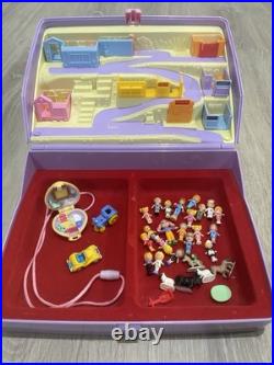 Vintage 1989 Polly Pocket Purple Jewel Case Playset With Figures Cars Animals EC Vintage 1989 Polly Pocket Purple Jewel Case Playset With Figures Cars Animals EC
