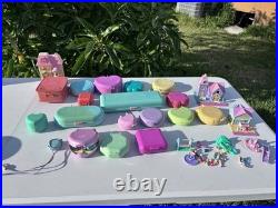 Vintage 1990's Polly Pocket Lot Compacts, 21 Houses, Figures & Access 65+ Item