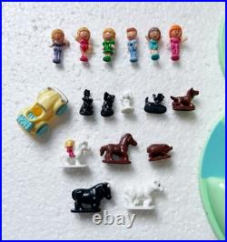 Vintage 1991 Polly Pocket Polly's Dream World with 6 Dolls, 10 Animals, & Car