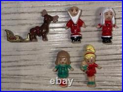 Vintage 1991 Polly Pocket Santa's Shop Figure Set Of 5 Rare COLLECTABLE