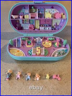 Vintage 1992 Polly Pocket Babysitting Stamper Playground Bluebird With Figures