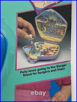 Vintage 1992 Polly Pocket POLLY AT THE BURGER STAND Bluebird Playset 9383 MOC