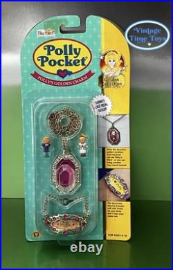 Vintage 1992 Polly Pocket Polly's Golden Dream LOCKET & ID BRACELET NEW MOC