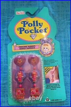 Vintage 1992 Polly Pocket Princess Yasmin's Dangly Earrings, Unopened COMPLETE