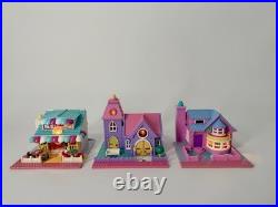 Vintage 1993 Bluebird Polly Pocket Lot Pizzeria Wedding Chapel Bay Window Light