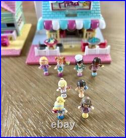 Vintage 1993 Polly Pocket Complete Toy Shop Beach Cafe Pizzeria with dolls