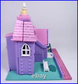 Vintage 1993 Polly Pocket Wedding Chapel Light Up Church with Steeple Complete