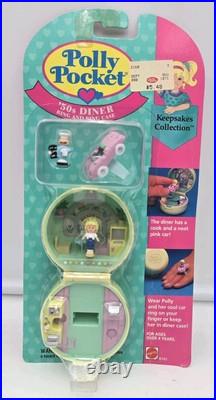 Vintage 1994 Bluebird Polly Pocket 50s Diner Ring Case Compact, Sealed Complete