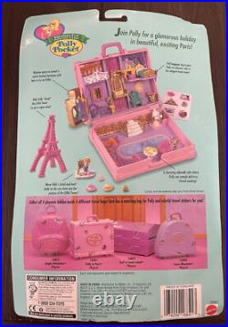 Vintage 1996 Polly Pocket Bluebird Polly In Paris New on Card Pink Suitcase