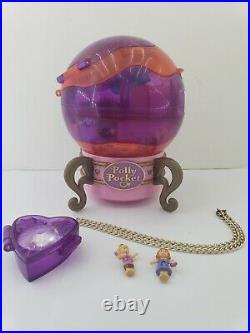 Vintage 1996 Polly Pocket Crystal Jewel Magic Ball & Dolls Not Complete Bluebird
