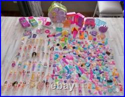 Vintage 2000's Polly Pocket Lot 60 Dolls 100's Rubber Clothes Accessories Parts