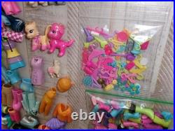 Vintage 2000's Polly Pocket Lot 60 Dolls 100's Rubber Clothes Accessories Parts