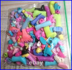 Vintage 2000's Polly Pocket Lot 60 Dolls 100's Rubber Clothes Accessories Parts