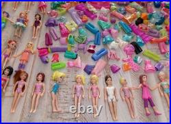 Vintage 2000's Polly Pocket Lot 60 Dolls 100's Rubber Clothes Accessories Parts