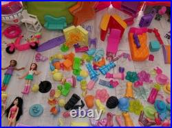 Vintage 2000's Polly Pocket Lot 60 Dolls 100's Rubber Clothes Accessories Parts
