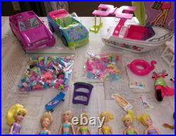 Vintage 2000's Polly Pocket Lot 60 Dolls 100's Rubber Clothes Accessories Parts