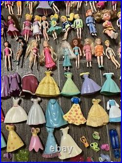 Vintage 2000s Polly Pocket Doll Lot 300+ Mixed Pieces Clothes Accessories Disney