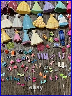 Vintage 2000s Polly Pocket Doll Lot 300+ Mixed Pieces Clothes Accessories Disney