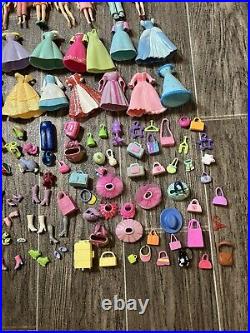 Vintage 2000s Polly Pocket Doll Lot 300+ Mixed Pieces Clothes Accessories Disney