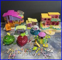 Vintage 2000s Polly Pocket Mattel Dolls Animals Accessories Cases Lot