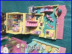 Vintage Blue Bird Poly Pocket Houses Mixed Lot Of 9- (no Doll)