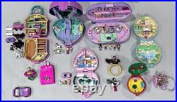Vintage Bluebird 90's Polly Pocket Figures Dolls Bundle Lot Figures Cases Ring