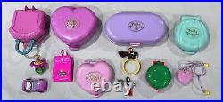 Vintage Bluebird 90's Polly Pocket Figures Dolls Bundle Lot Figures Cases Ring