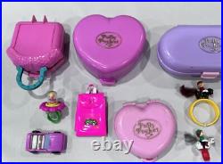 Vintage Bluebird 90's Polly Pocket Figures Dolls Bundle Lot Figures Cases Ring