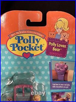 Vintage Bluebird Polly Pocket 1995 Polly Loves Bear Watch, New in Original Case