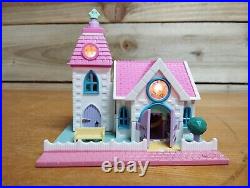 Vintage Bluebird Polly Pocket 90s Wedding Chapel RARE White Variant + 3 Figures