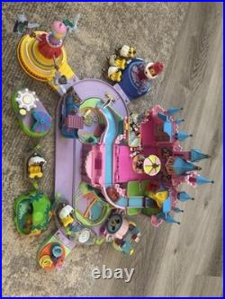 Vintage Bluebird Polly Pocket Disney Magic Kingdom Castle WithTrain & 8 Figures