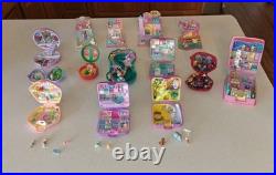 Vintage Bluebird Polly Pocket Lot Compacts & Pollyville Playsets & few Figures
