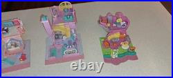 Vintage Bluebird Polly Pocket Lot Compacts & Pollyville Playsets & few Figures