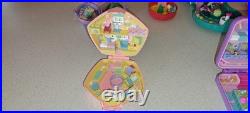 Vintage Bluebird Polly Pocket Lot Compacts & Pollyville Playsets & few Figures