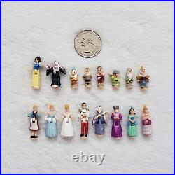 Vintage Bluebird Polly Pocket Snow White & Cinderella 16 Mini Figures Total