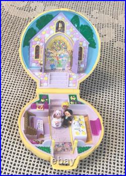 Vintage Bluebird Toys 1989 POLLY POCKET Nancy's Wedding Yellow Case