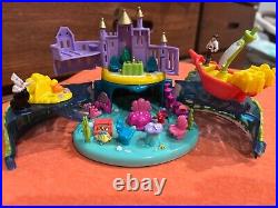 Vintage Disney Little Mermaid Polly Pocket Undersea Kingdom Castle 1996 +One Fig