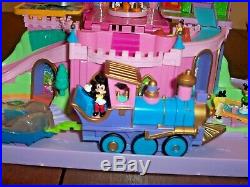 Vintage Disney Polly Pocket Magic Kingdom Castle Playset Figures Rides Train
