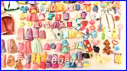 Vintage Large Lot of Polly Pocket Dolls Clothes & More