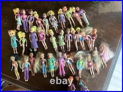 Vintage Lot Of Polly Pocket Dolls, Clothes, Accessories, Gotta Game Rare Set