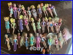 Vintage Lot Of Polly Pocket Dolls, Clothes, Accessories, Gotta Game Rare Set