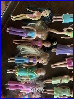 Vintage Lot Of Polly Pocket Dolls, Clothes, Accessories, Gotta Game Rare Set