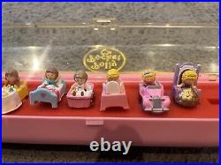 Vintage POLLY POCKET 1989 Ring Collecting Case With 8x Rings Bluebird 4 figures